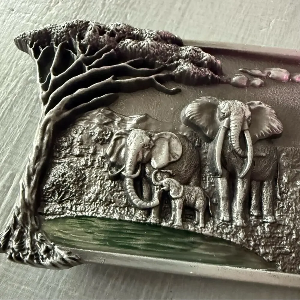 Jean's Friend Elephants VINTAGE Belt Buckle